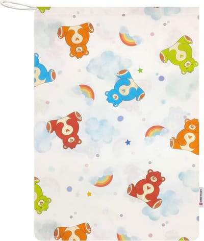 Kinderdagijszak voor meisjes en jongens - Kledingwisseltas voor kleuters - 100% katoen - 46 x 60 cm - Beren en Regenbogen
