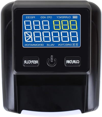 Geldtelmachine - Contantenteller - Snel Geld Tellen - Automatische Detectie - Compact Formaat - Grijs