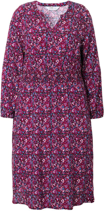 Angel of Style - Dames - Midi-jurk A-lijn hartmotief - Zwart - Maat 56