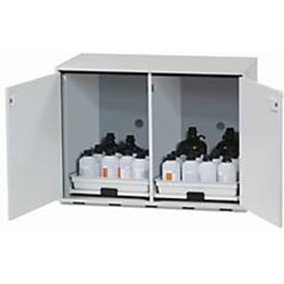 Zure en alkalische onderkast asecos SL-CLASSIC-UB, scharnierende deuren, front lichtgrijs, B 1100 x D 570 x H 800 mm