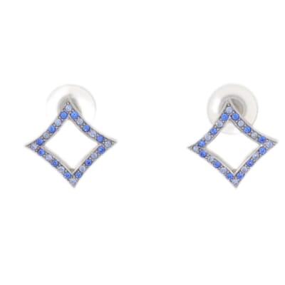 Behave – oorbellen – blauw – zilverkleurig – kristal – verfijnd – elegant