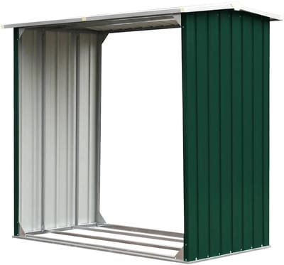 Houtopslag Schuur - Brandhout Opslag - Tuin Opslag - Ventilatie en Droog - 172x91x154 cm - Groen