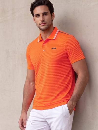 Sjeng Sports TORINO - Maat: S Bright Tangerine - Tennis Polo's Mannen - Poloshirt - 100% polyester