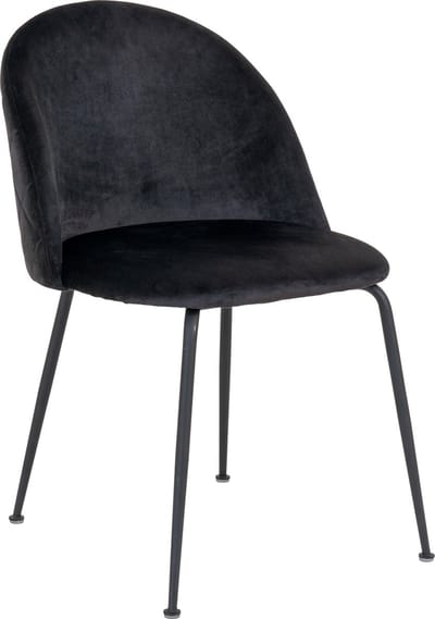 House Nordic Geneve Eetkamerstoel Velvet - Zwart Zwart - Set van 2