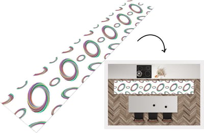 Keukenloper - Loper keuken - Ring - Regenboog - Patronen - 300x50 cm - Keukenloper vinyl