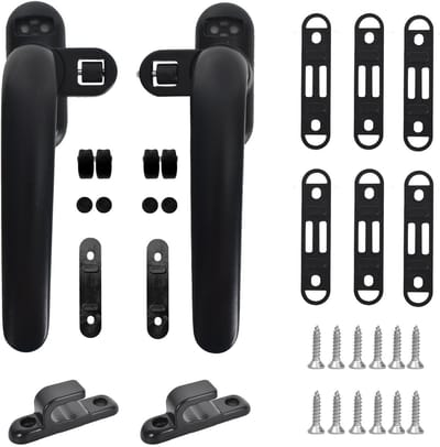 Cosensi- Raamhandle Veiligheid - Aluminium Raamhandgrepen - Set van 2 - Ergonomisch Ontwerp - Hoogwaardige Materialen - Afmetingen 15.5 cm - Raamknop