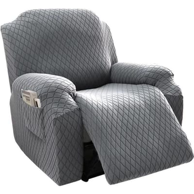 4 Stuks Gesplitste Verdikte Fauteuil Stoelhoes Elastische Jacquard Enkele Bankhoezen Stoelhoezen Stretch Fauteuil Beschermer gray