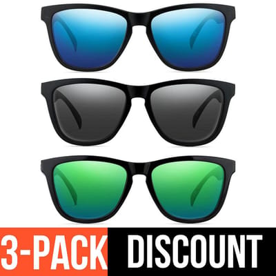 Reboot Optics® Zonnebril Heren | Zonnebril Dames | Polarized | Gepolariseerd | 3-pack