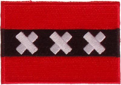 Strijkapplicatie 8x6cm vlag Amsterdam