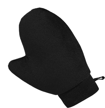 Handschoenen - Badhandschoenen - Viscosevezel - Zelfbruiner Applicatie Handschoen - Herbruikbaar - Gevlokte handschoenen - Dubbelzijdig - Met elastische pols - Geschikt voor lichaam en gezicht - 21*16cm - Zwart