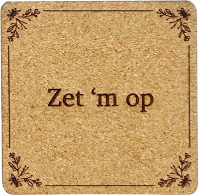 Kurken Onderzetter Zet M Op - Glazen Onderzetters - Gegraveerd - Tilburgs