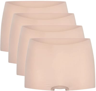 Beeren dames shorts Invisible - 4-pack Laura - maat XXL/XXXL - caffè latte