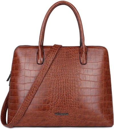 Wimona Laptoptas / Werktas /  Aktetas Dames - Luisa -  15.6 inch - Imitatieleer - Cognac