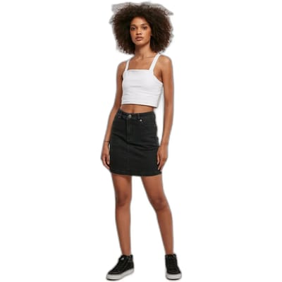 Urban Classics Ladies Organic Stretch Denim Mini Skirt Black Washed Größe: 27 | Jeansröcke Outlet | Damen | Blau