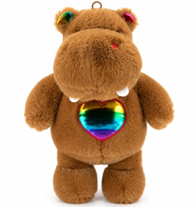 Topknuffels® Nijlpaard Bruin met Hart Pluche Knuffel 35 cm - Speelgoed Knuffels voor Kinderen Jongens Meisjes - Liefde Love Knuffeldier - Valentijnsdag Moederdag Cadeau Vrouw