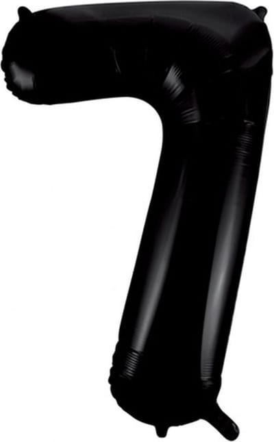 Wefiesta - Folieballon Cijfer 7 Zwart - 86 cm