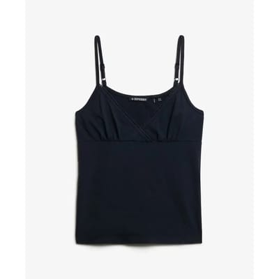 Superdry Athletic Essential Lace Trim Mouwloos T-shirt Zwart L Vrouw