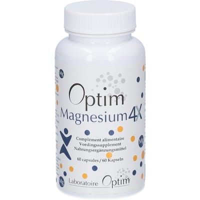 Optim Magnesium Complex 4 soorten + Vitamine B6 - Compleet Magnesium bisglycinaat - Magnesium citraat - Magnesium malaat - Magnesium acetyltauraat ATA-Mg - Supplement 60 capsules vegan