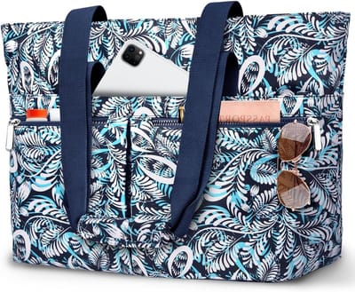 Grote Vouwbare Strandtas voor Vrouwen met Rits en Meerdere Vakken - Ideaal voor Familie-uitjes, Vakantie en Shopping