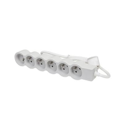 Legrand Stekkerdoos 6x2P Met 1,5m Wit Grijs (Europese Stekkerdoos) - 049485 [10 stuks]