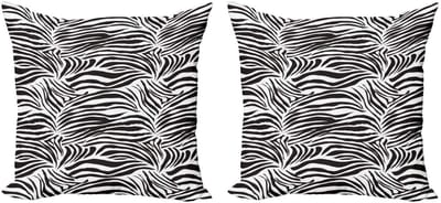 ABAKUHAUS Zebra-kussenhoezen – 2x50x50 cm – Dubbelzijdig, zwart-wit
