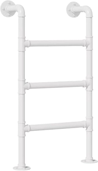 Smeedijzeren Brandladder - Metalen Trap - Noodgeval Toegang - Wandmontage Ontwerp - Verstelbaar 100-300cm - Wit