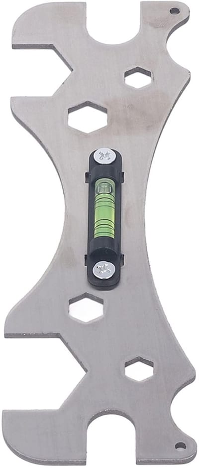Dailygoods- Badkamersleutelset Premium - Geïntegreerd Niveau - Roestvrij Staal - Voor Kraan/Douche/Sanitairinstallaties - 7 Schroefopeningen - Duurzaam en Corrosiebestendig - Installatiesleutel