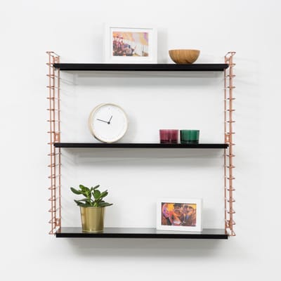 Tomado - Wandrek - Koper & Zwart - Boekenrek - 70x21x68 cm - Uitbreidbaar