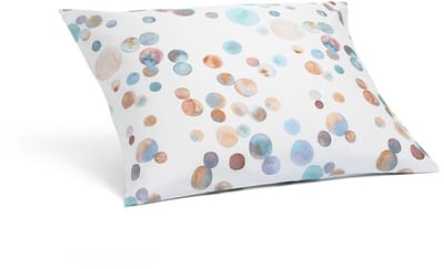 Yumeko kussensloop katoensatijn watercolor dots multicolor 70x90 - Biologisch & ecologisch - 1 stuk