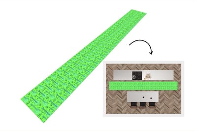 Keukenloper - Keukenmat - Gitaar - Patronen - Groen - 400x50 cm - Keuken vloerkleed