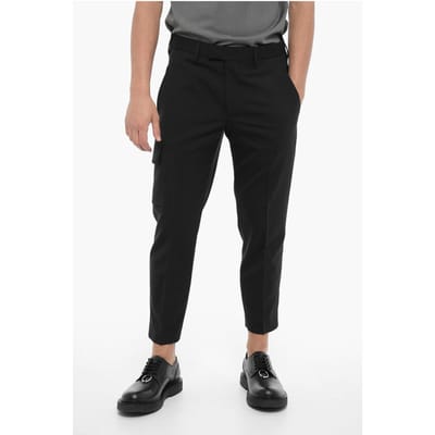 Skinny Cargo-broek met riemlussen in zwart