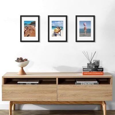 PromoHome A3 Fotolijst Set - 3-delige Zwarte Wandlijsten voor A3 Formaat