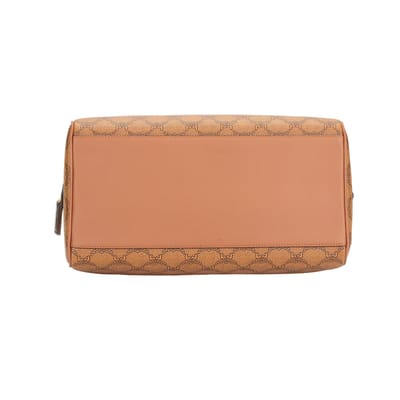 MCM Metalen Logo Rits Canvas en Leer Afwerking Schouder Crossbody Tas Dames Handtassen Bruin MWBESEA07CO001 Basic Set (Bag+Dust Bag) brown