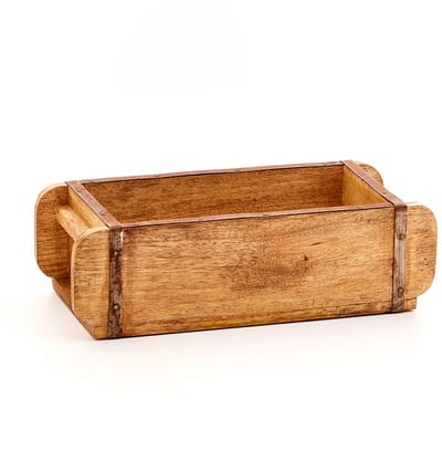 Die Stadtgärtner - Vintage Houten Kist - Decoratieve Baksteenvorm 32 x 14 x 9.5 cm - Handgemaakt - Uniek en duurzaam ontwerp