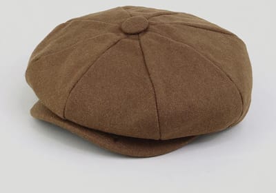 Plain Eight Piece Cap Camel Medium (58cm)