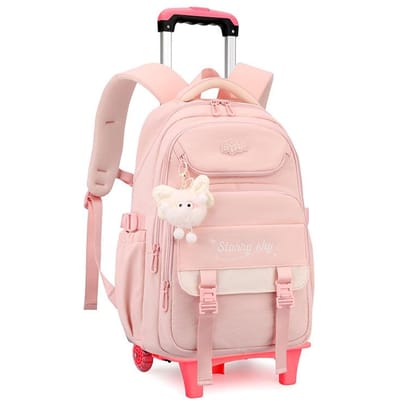 Schoolrugzak met Wielen voor Kinderen Rolrugzak voor Meisjes Student Rugzak 2/6 Wielen Trolley Schooltassen Kinder Boekentas