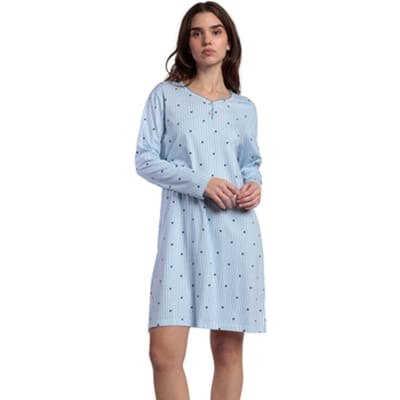 Korte Jurk Admas Nachthemd met lange mouwen en ronde hals Stripes And Stars