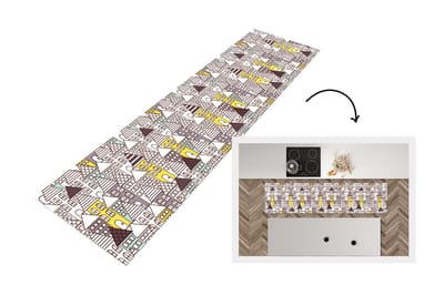 Keukenloper - Loper keuken - Patronen - Huis - Skyline - 200x50 cm - Keukenloper vinyl