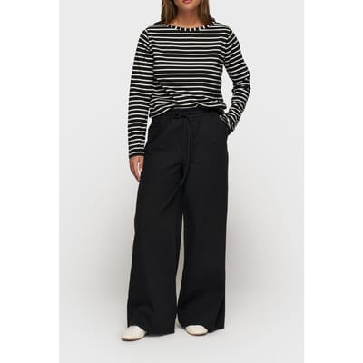 10DAYS The Long Sleeve Tee Stripes Black/white Size: L | Long-Sleeved Tops Outlet | Dames | Zwart