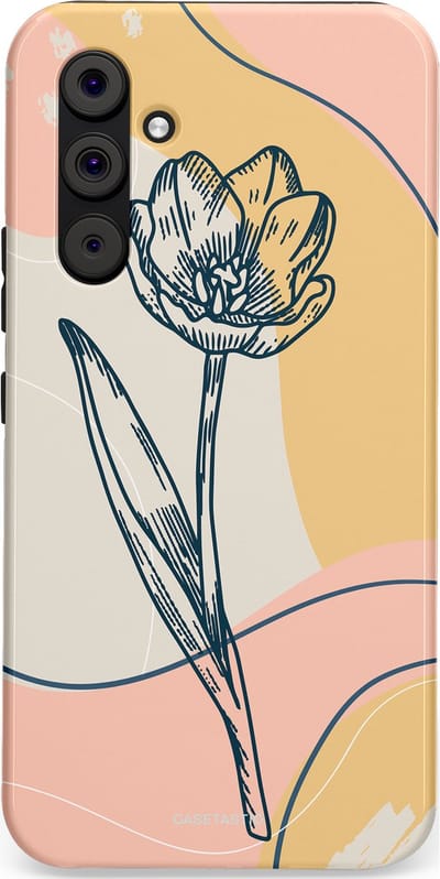 Casetastic Hoesje Geschikt voor Samsung A54 (5G) - Stijlvolle Beschermende Duo-layer Case - Lente tulp