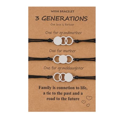 Bixorp Friends Vriendschapsarmbandjes voor 3 met Generatie Cirkels - BFF ArmbandMeisjes - Best Friends Armband Vriendschap Cadeau voor Drie