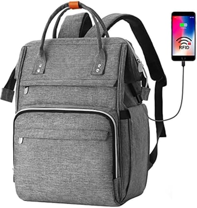 Rugzak Dames 156 inch Grijs Waterdicht Anti Diefstal Schooltas voor Meisjes Tiener Vrouwen Reizen Werk
