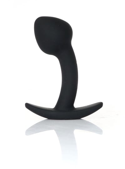 Power Escorts Curved Silicone Anal Black Plug Small - 7,5 Cm Dia 2,5 Cm
