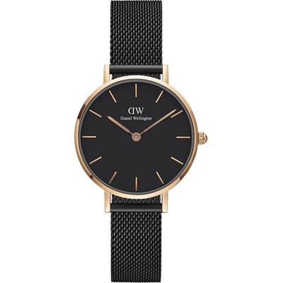 Daniel Wellington Petite Ashfield DW00100245 - Polshorloge - Mesh- Zwart - 28mm