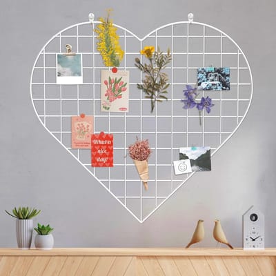 Hartvormig Wandrooster - Creatief Fotowand Paneel 57x54 cm - Decoratieve Opbergruimte voor Thuis en Kantoor - Perfect Geschenk