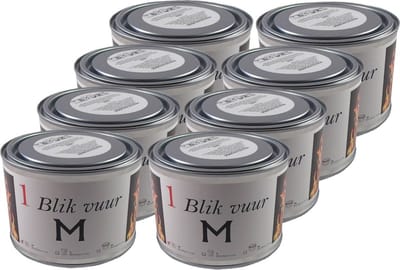 8x tuinfakkel vuur verlichting in blik - 11 x 7 cm - 4 branduren- zweedse fakkel - vuurblik - tuinkaars/outdoor kaars - tuinverlichting/tuindecoratie