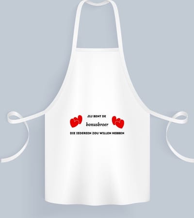 Akyol - jij bent de bonusbroer die iedereen zou willen hebben Keukenschort - Broer - geweldige bonusbroer - liefste bonusbroer - verjaardag - cadeau - kado - bedankje - geschenk - 82 bij 71 cm
