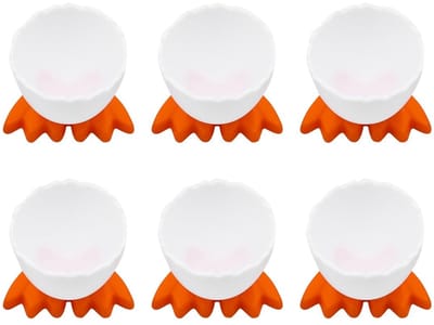 Dailygoods- Eierdopjes Set van 6 - Kunststof - Vaatwasserbestendig - Glad Oppervlak - Paashouder - Voor Zachtgekookte Eieren - Eierdop