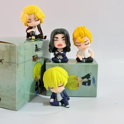 4 stuks/set Tokyo Revengers Schattige Slapende PVC Actiefiguur Speelgoed no box yellow