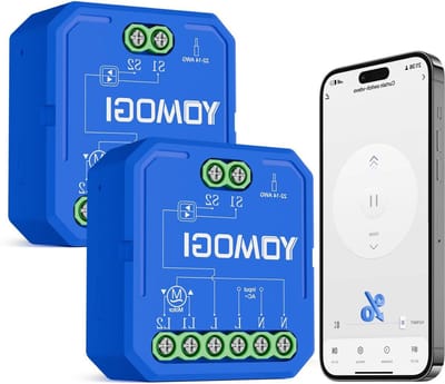 Slimme Rolluikschakelaar - Module Gordijn - Domotica Bediening - Percentage Controle - 2 stuks - Blauw
